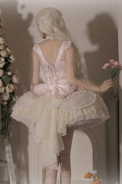 Lolita JSK Dress - Dream Garden, Pink, Lace Trim, Ruffled, Embroidered - additional product view 10