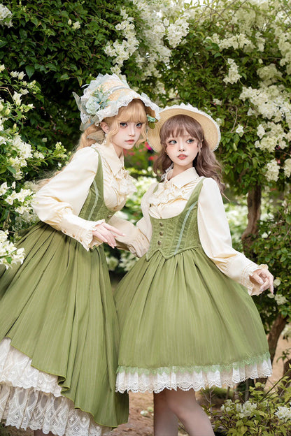 Lolita JSK Dress - Dreamlike Realm, 13 Colors, Ruffled, Printed, Embroidered - additional product view 3