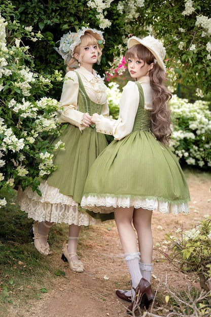 Lolita JSK Dress - Dreamlike Realm, 13 Colors, Ruffled, Printed, Embroidered - additional product view 4