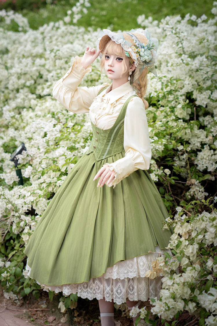 Lolita JSK Dress - Dreamlike Realm, 13 Colors, Ruffled, Printed, Embroidered - additional product view 7
