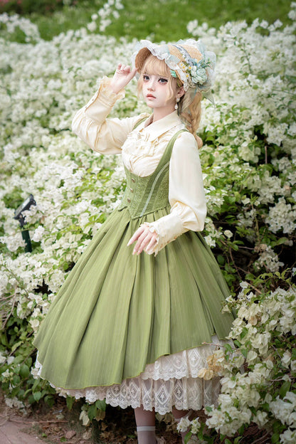 Lolita JSK Dress - Dreamlike Realm, 13 Colors, Ruffled, Printed, Embroidered - additional product view 7