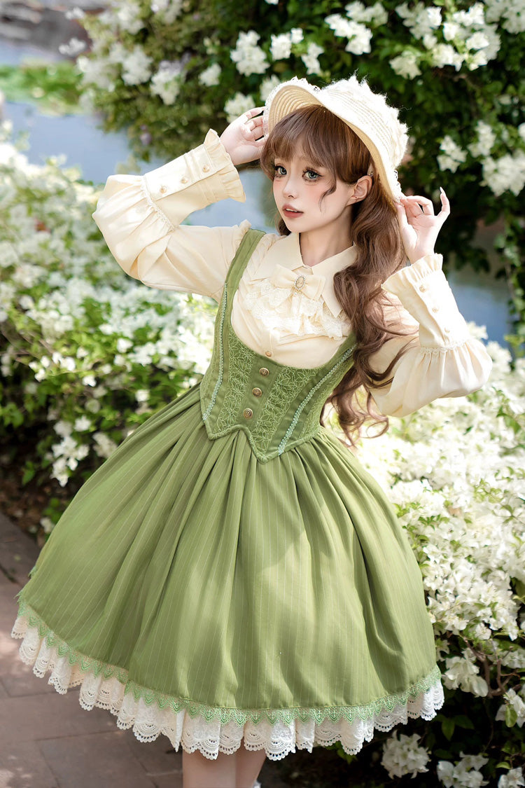 Lolita JSK Dress - Dreamlike Realm, 13 Colors, Ruffled, Printed, Embroidered - additional product view 8