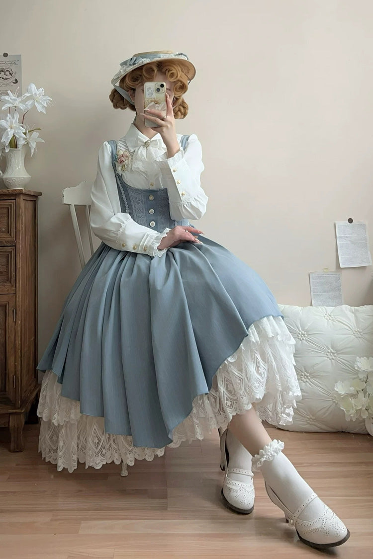 Lolita JSK Dress - Dreamlike Realm, 13 Colors, Ruffled, Printed, Embroidered - additional product view 11