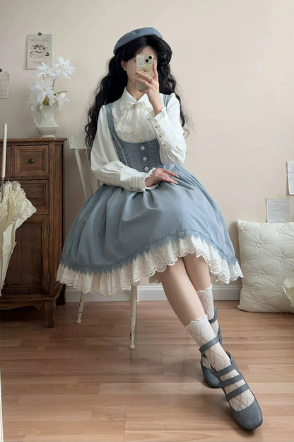 Lolita JSK Dress - Dreamlike Realm, 13 Colors, Ruffled, Printed, Embroidered - additional product view 13