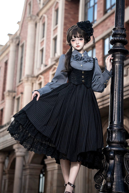 Lolita JSK Dress - Dreamlike Realm, 13 Colors, Ruffled, Printed, Embroidered - additional product view 17