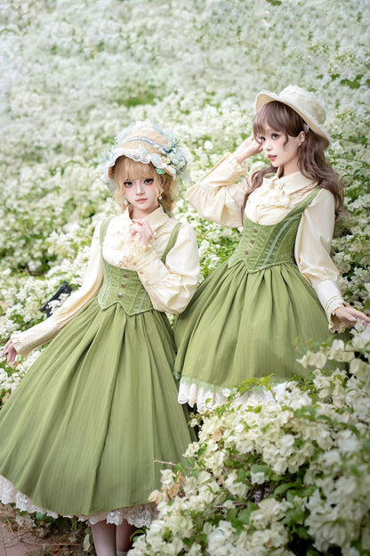Lolita JSK Dress - Dreamlike Realm, 13 Colors, Ruffled, Printed, Embroidered - main product image
