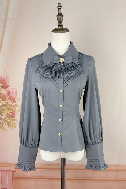 Lolita JSK Dress - Dreamlike Realm, 13 Colors, Ruffled, Printed, Embroidered - S Grey-Blouse(Only) / M Grey-Blouse(Only) / L Grey-Blouse(Only) option