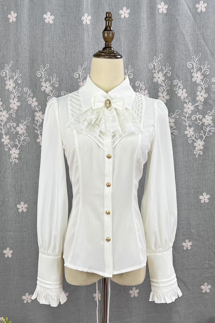 Lolita JSK Dress - Dreamlike Realm, 13 Colors, Ruffled, Printed, Embroidered - S White-Blouse(Only) / M White-Blouse(Only) / L White-Blouse(Only) option