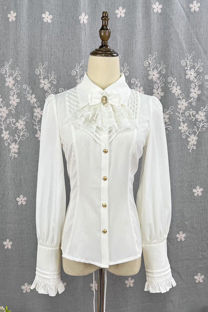 Lolita JSK Dress - Dreamlike Realm, 13 Colors, Ruffled, Printed, Embroidered - S White-Blouse(Only) / M White-Blouse(Only) / L White-Blouse(Only) option