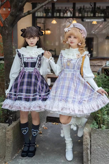 Lolita JSK Dress - Endless Summer, 2 Colors, High Waist, Ruffled, Printed - additional product view 2