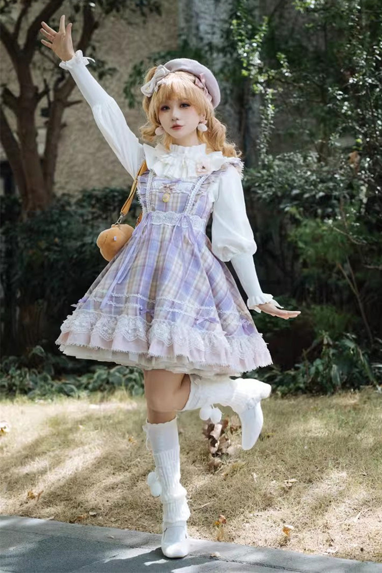 Lolita JSK Dress - Endless Summer, 2 Colors, High Waist, Ruffled, Printed - additional product view 5