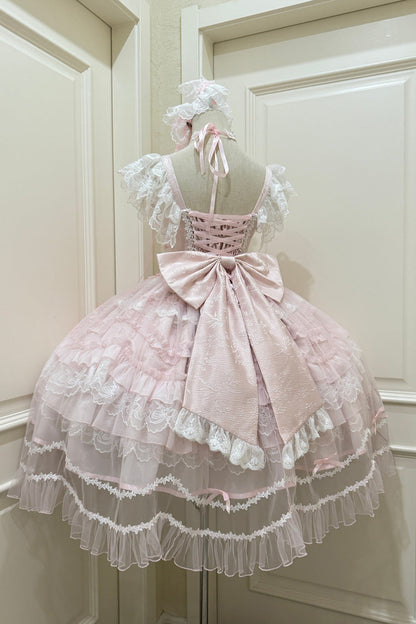 Lolita JSK Dress - Eternal Vow, Pink, Lace-Up, Sweet Style, Bow Detail - additional product view 3