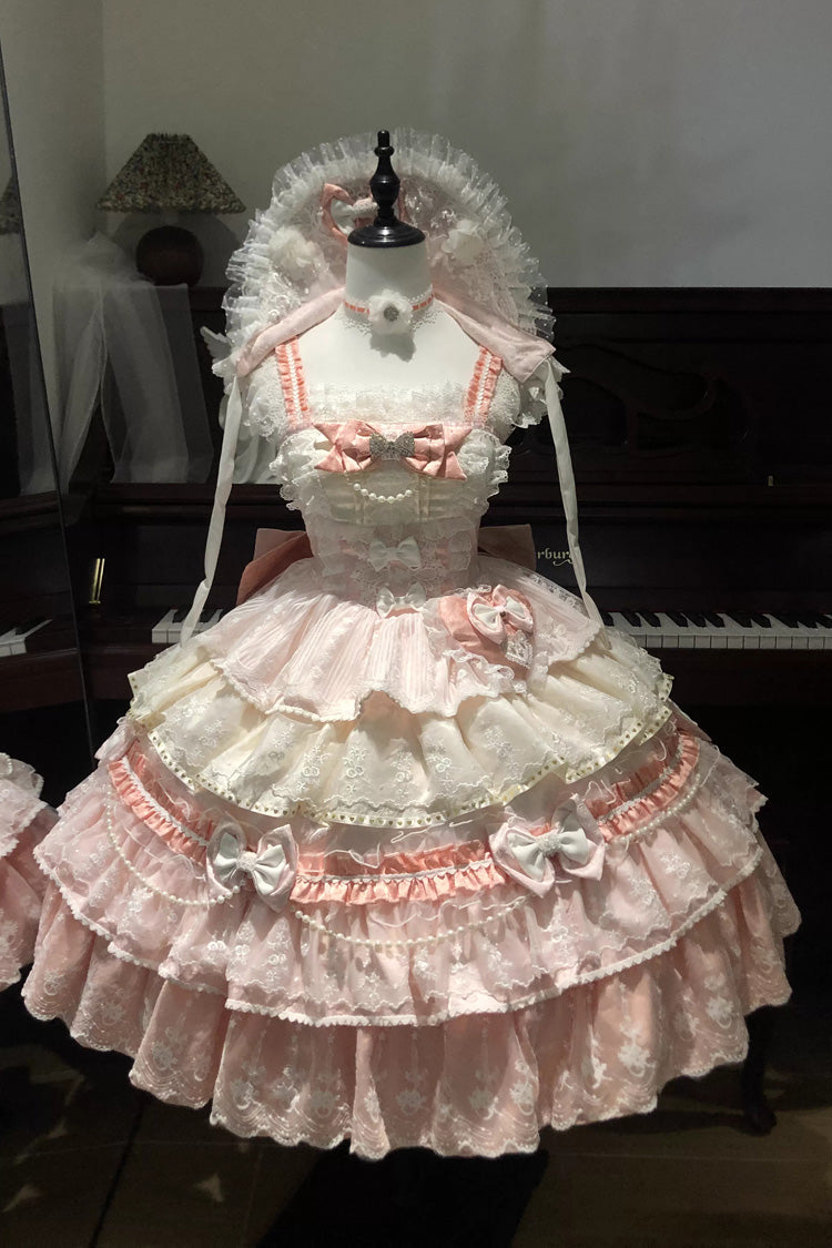 Lolita JSK Dress - Falling Sakura, Pink, Plus Size, Ruffled, Layered - additional product view 7
