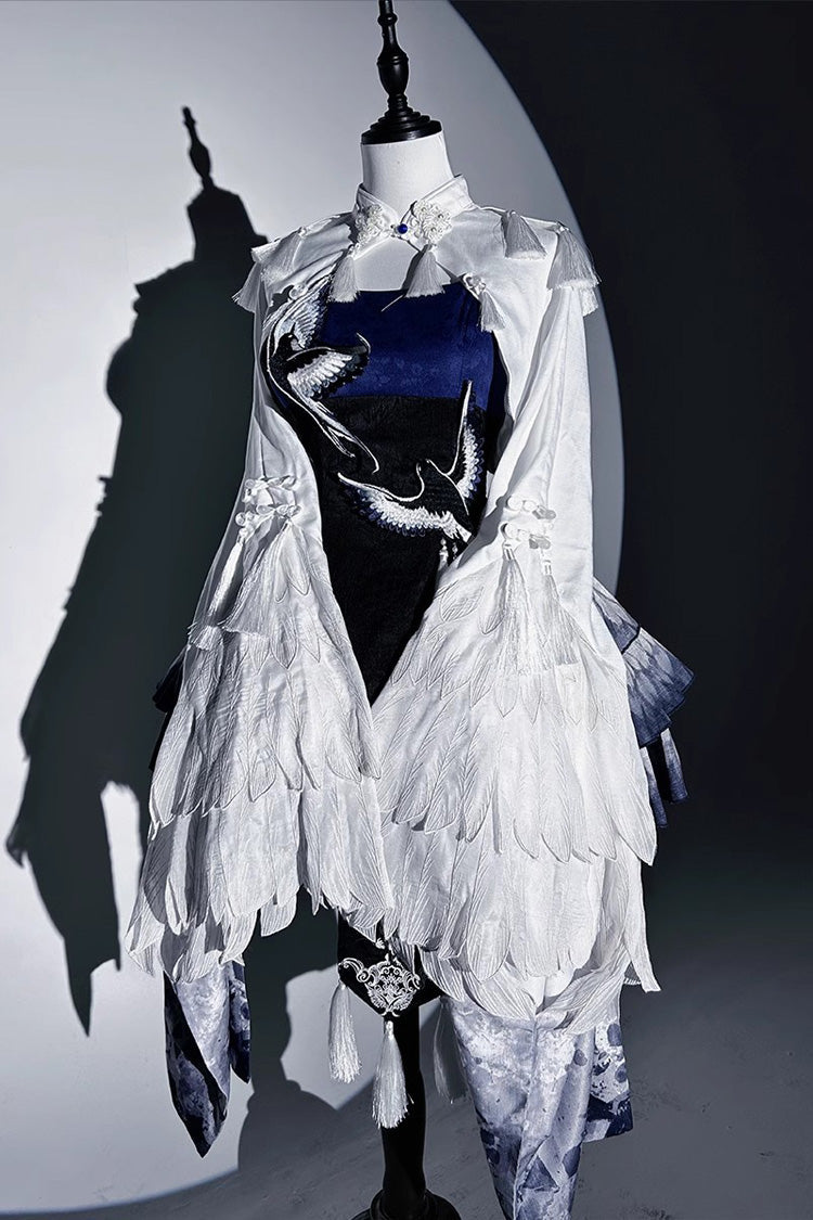 Lolita JSK Dress - Feathered Finch, Blue, Classic Style, Chinese-Inspired Style, Ruffled - additional product view 9