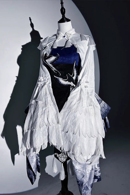 Lolita JSK Dress - Feathered Finch, Blue, Classic Style, Chinese-Inspired Style, Ruffled - additional product view 9