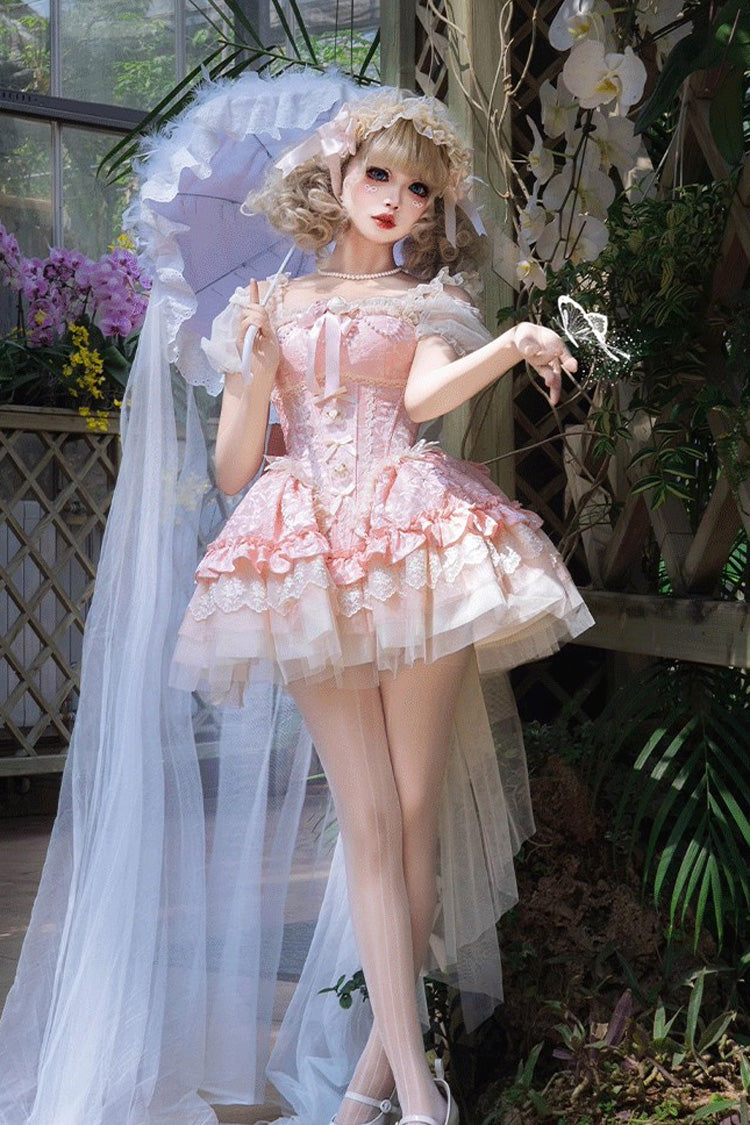 Lolita JSK Dress - Fleeting Light And Shallow Dream, Pink, Ballet-Inspired Style - additional product view 4