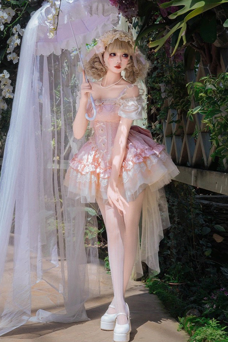 Lolita JSK Dress - Fleeting Light And Shallow Dream, Pink, Ballet-Inspired Style - additional product view 5