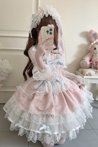 Lolita JSK Dress - Fleishi Island, Pink, Ruffled, Layered, Sweet Style - additional product view 5