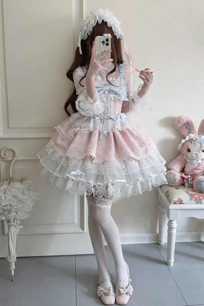 Lolita JSK Dress - Fleishi Island, Pink, Ruffled, Layered, Sweet Style - additional product view 6