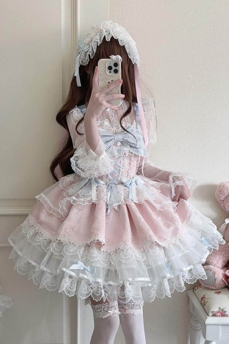 Lolita JSK Dress - Fleishi Island, Pink, Ruffled, Layered, Sweet Style - main product image