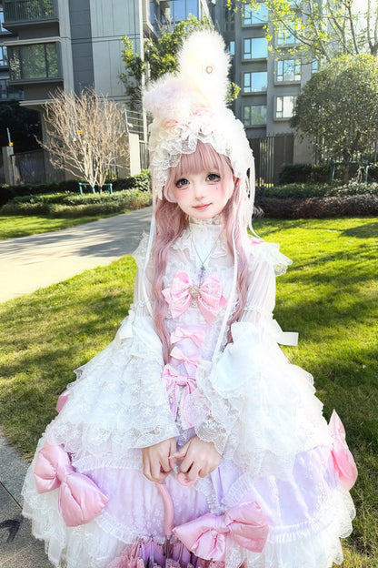 Lolita JSK Dress - Flower Dream Isle, 2 Colors, Square Collar, Layered, Sweet Style - additional product view 3