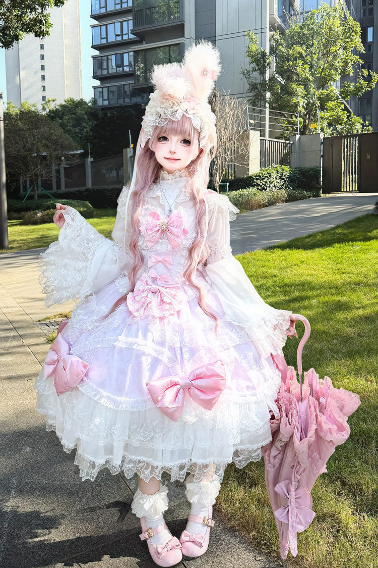 Lolita JSK Dress - Flower Dream Isle, 2 Colors, Square Collar, Layered, Sweet Style - main product image