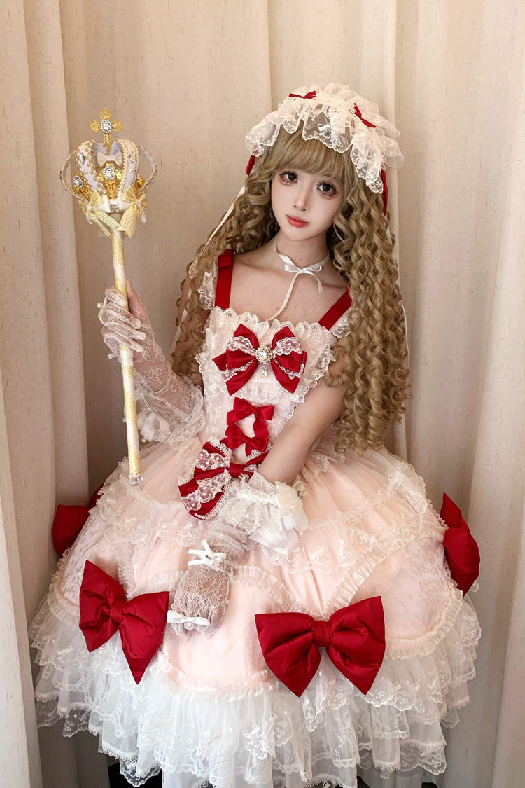 Lolita JSK Dress - Flower Dream Isle, 2 Colors, Square Collar, Sweet Style, Bow Detail - additional product view 9