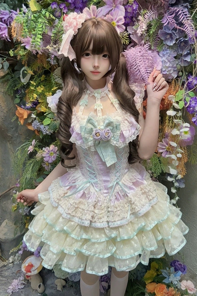 Lolita JSK Dress - Flower Language Of Eros, Purple, Sweet Style, Ballet-Inspired Style - additional product view 2