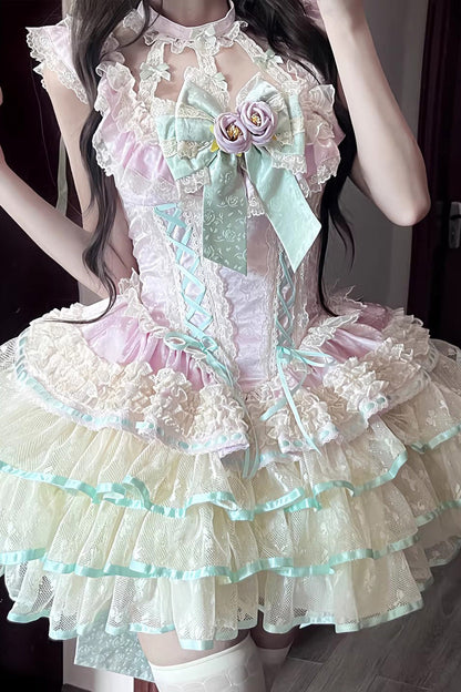 Lolita JSK Dress - Flower Language Of Eros, Purple, Sweet Style, Ballet-Inspired Style - additional product view 3