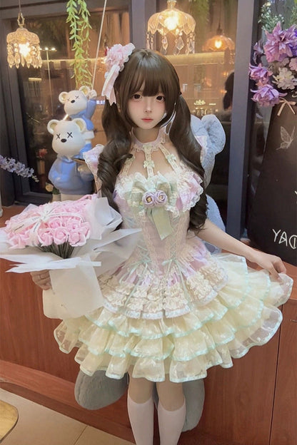 Lolita JSK Dress - Flower Language Of Eros, Purple, Sweet Style, Ballet-Inspired Style - additional product view 6