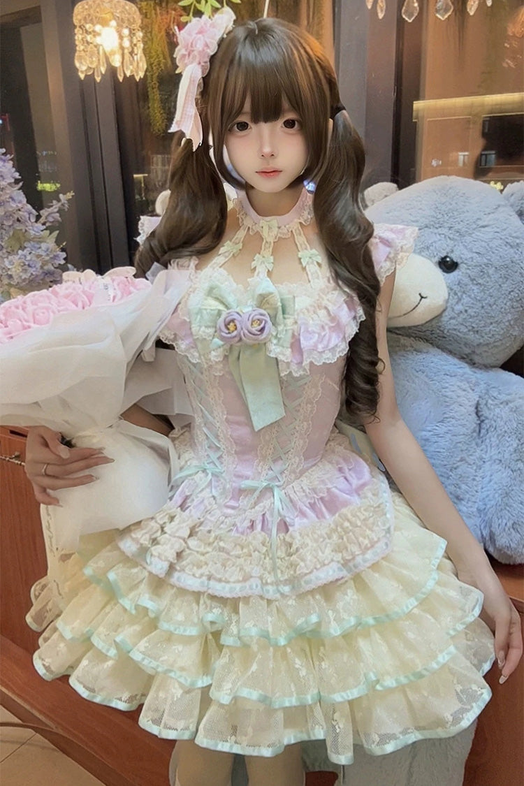Lolita JSK Dress - Flower Language Of Eros, Purple, Sweet Style, Ballet-Inspired Style - additional product view 7