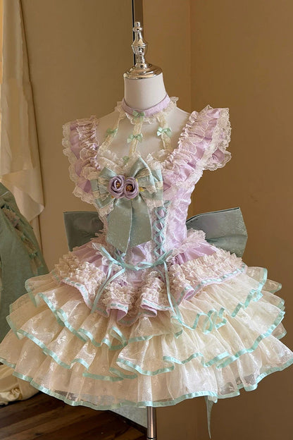 Lolita JSK Dress - Flower Language Of Eros, Purple, Sweet Style, Ballet-Inspired Style - main product image