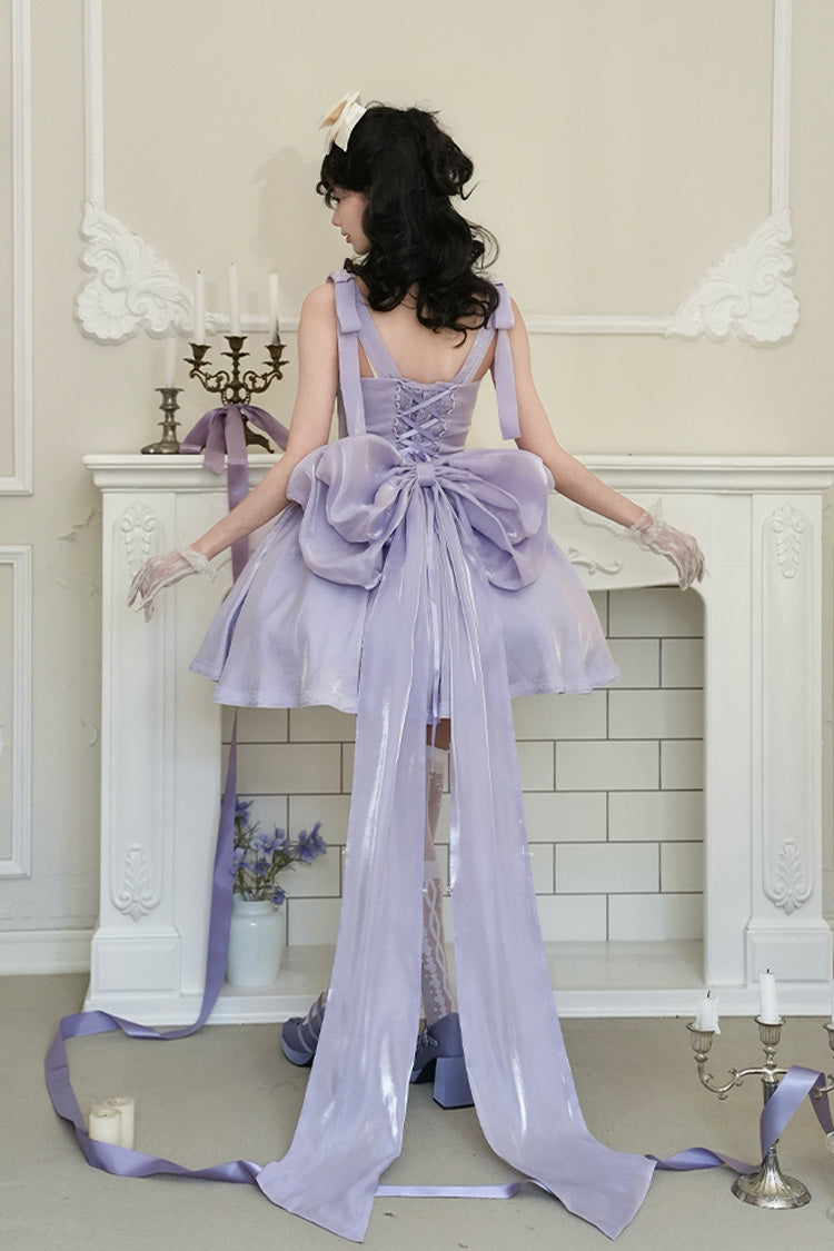 Lolita JSK Dress - Foamy Sea, Purple, Sweet Style, Bow Detail, Ruffled - additional product view 5