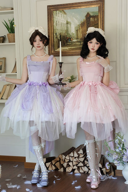 Lolita JSK Dress - Foamy Sea, Purple, Sweet Style, Bow Detail, Ruffled - additional product view 10