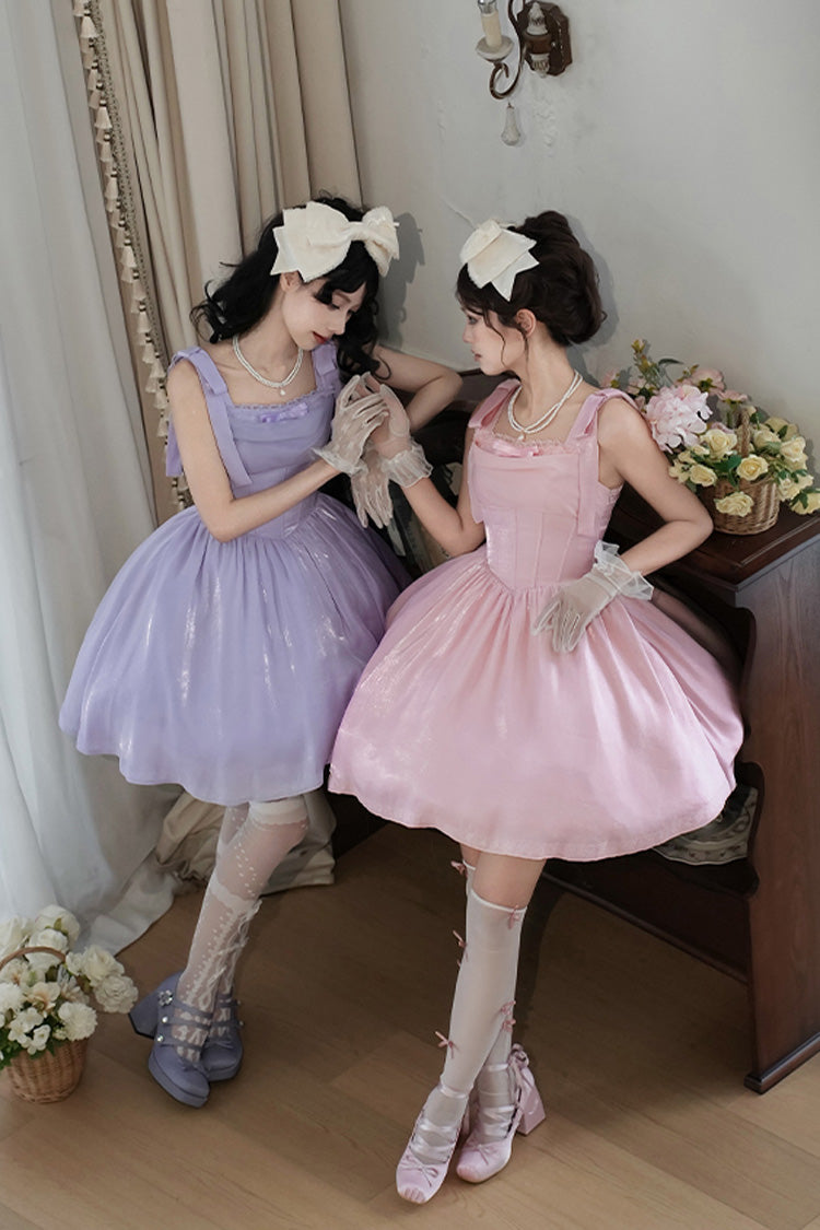 Lolita JSK Dress - Foamy Sea, Purple, Sweet Style, Bow Detail, Ruffled - additional product view 11