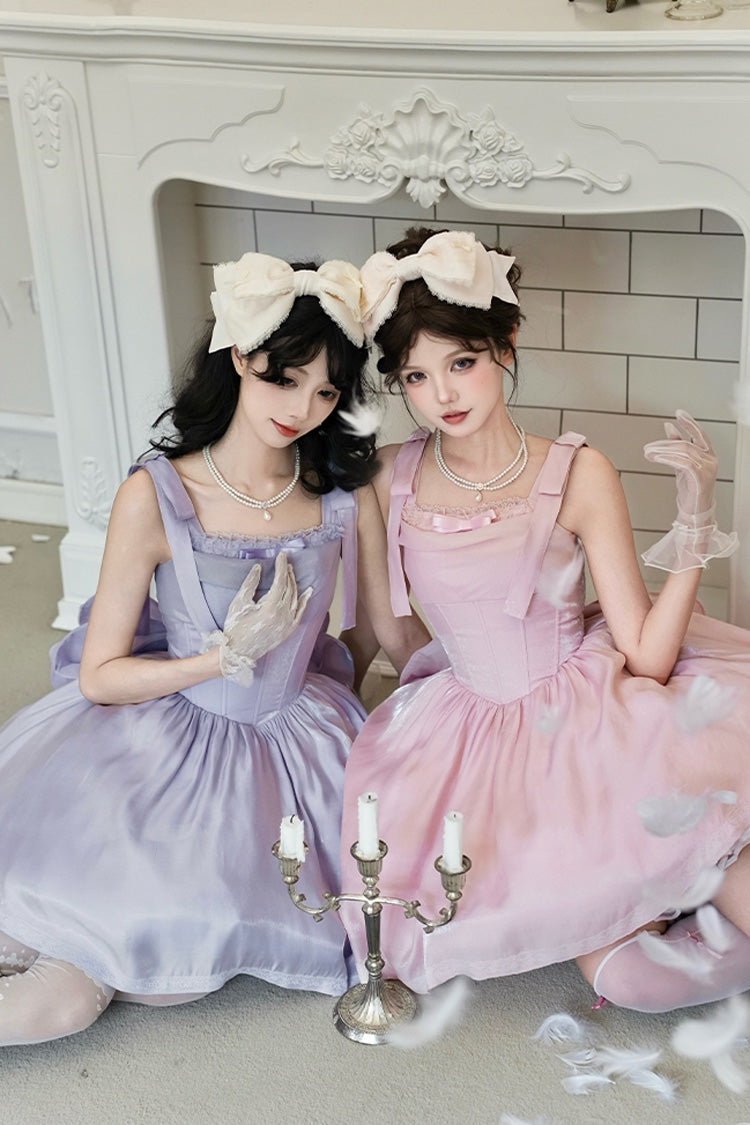 Lolita JSK Dress - Foamy Sea, Purple, Sweet Style, Bow Detail, Ruffled - additional product view 13