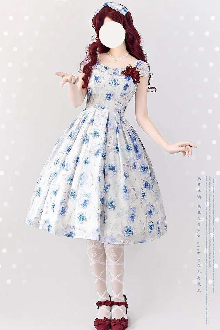 Lolita JSK Dress - Forest Basket, 2 Colors, Printed, Sweet Style, Bow Detail - additional product view 2