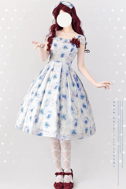 Lolita JSK Dress - Forest Basket, 2 Colors, Printed, Sweet Style, Bow Detail - additional product view 2