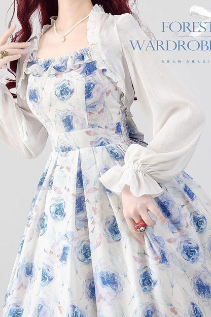 Lolita JSK Dress - Forest Basket, 2 Colors, Printed, Sweet Style, Bow Detail - additional product view 3