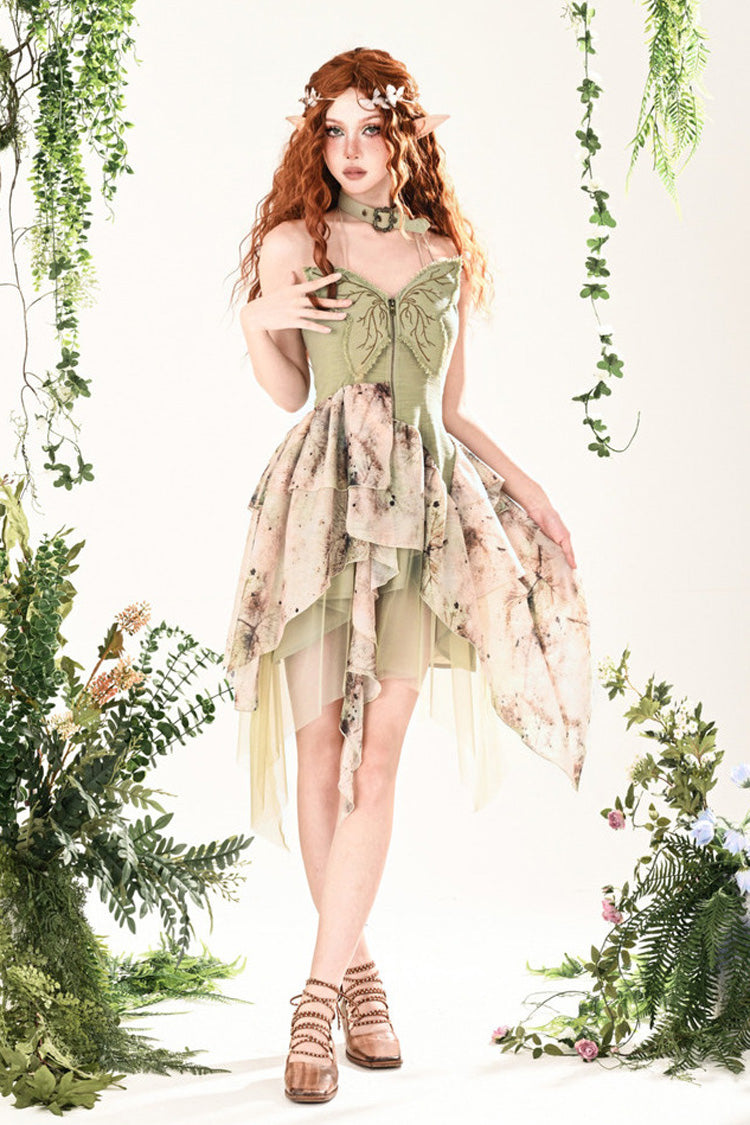 Lolita JSK Dress - Forest Wandering, Green, Sweet Style, Lace Trim, Embroidered - additional product view 4