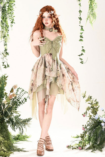 Lolita JSK Dress - Forest Wandering, Green, Sweet Style, Lace Trim, Embroidered - additional product view 6