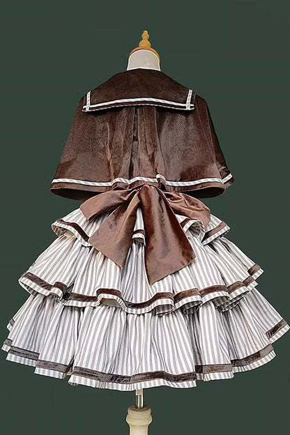 Lolita JSK Dress - From The Other Side, 2 Colors, Ruffled, Printed, Layered - additional product view 3