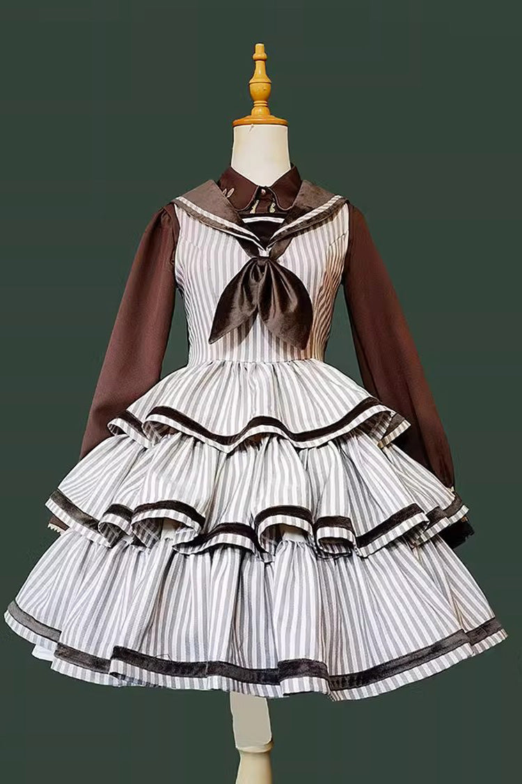 Lolita JSK Dress - From The Other Side, 2 Colors, Ruffled, Printed, Layered - additional product view 4