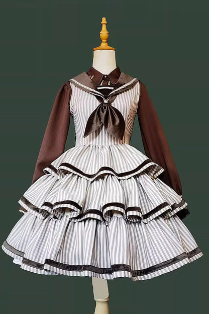 Lolita JSK Dress - From The Other Side, 2 Colors, Ruffled, Printed, Layered - additional product view 4