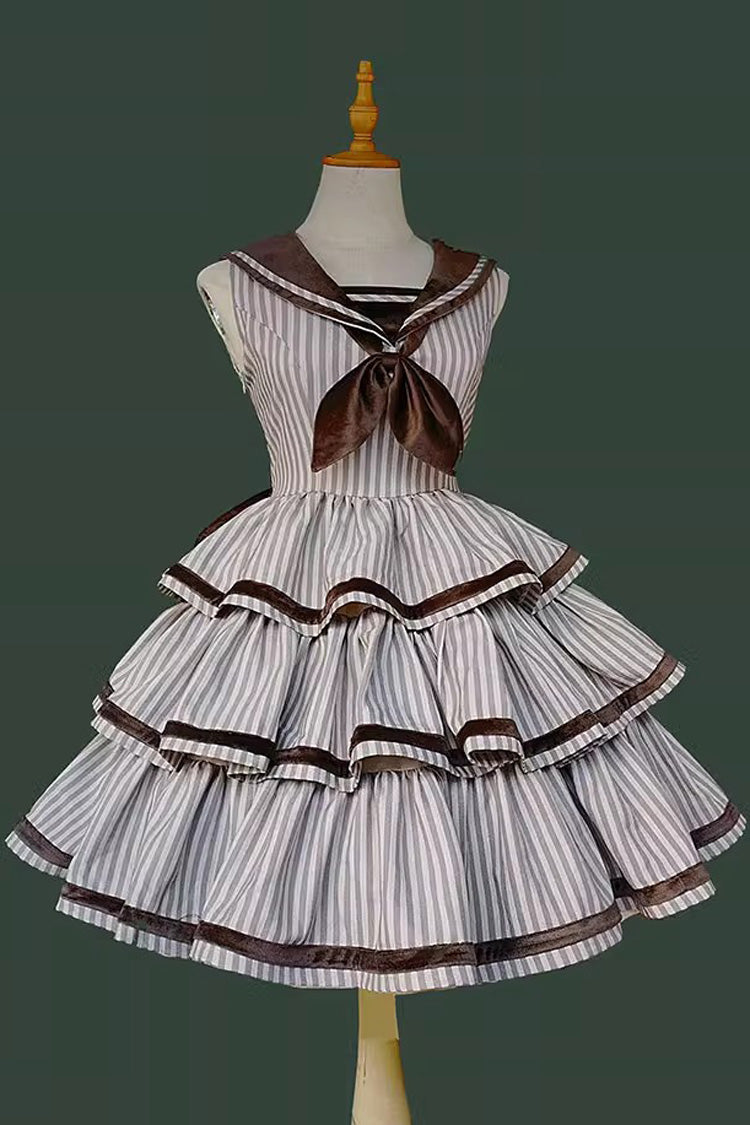 Lolita JSK Dress - From The Other Side, 2 Colors, Ruffled, Printed, Layered - additional product view 6