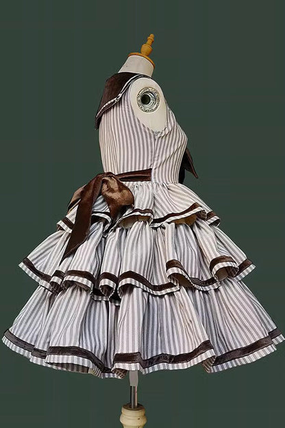 Lolita JSK Dress - From The Other Side, 2 Colors, Ruffled, Printed, Layered - additional product view 7