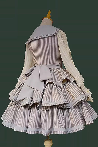 Lolita JSK Dress - From The Other Side, 2 Colors, Ruffled, Printed, Layered - additional product view 11