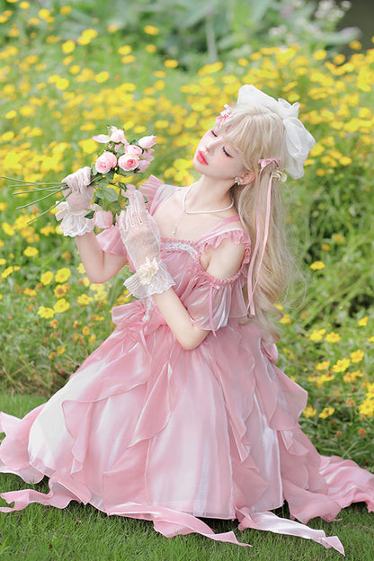 Lolita JSK Dress - Galaxy Prayer Corset Fishbone, Pink, Sweet Style - additional product view 3