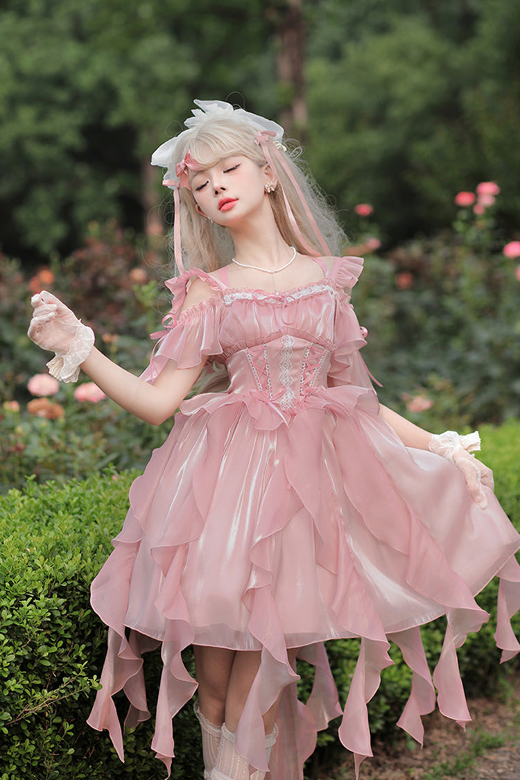 Lolita JSK Dress - Galaxy Prayer Corset Fishbone, Pink, Sweet Style - additional product view 4