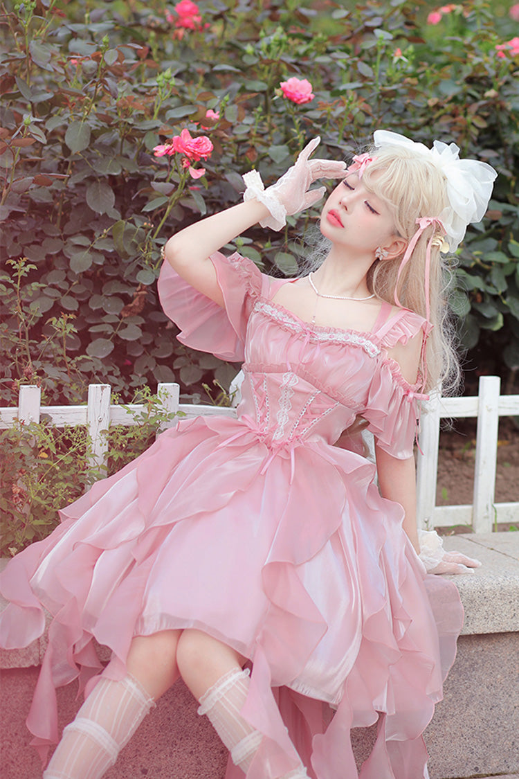 Lolita JSK Dress - Galaxy Prayer Corset Fishbone, Pink, Sweet Style - additional product view 5
